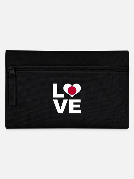 I love Japan heart flag Japan - Pencil Case - black