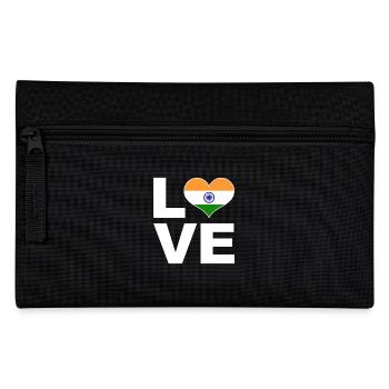 Ich liebe Indien Herz Flagge Indien - Federtasche - Schwarz - Vorne