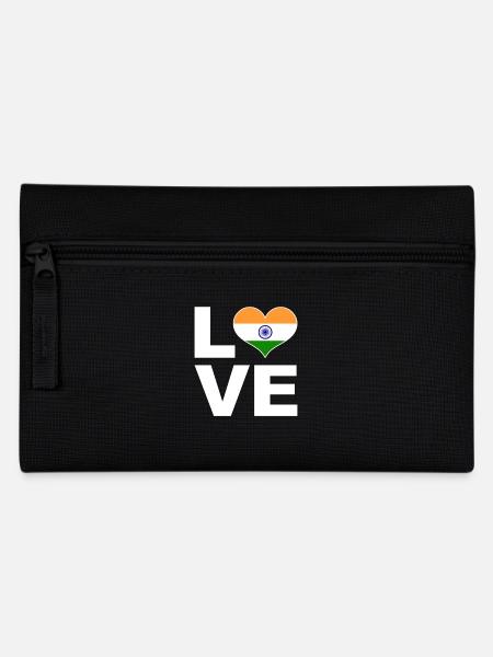J’aime l’Inde drapeau du cœur Inde - Trousse - noir