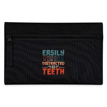 Easily distracted by teeth - Pencil Case - black - Front