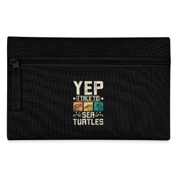 Yep I talk to sea turtles - Pencil Case - black - Front