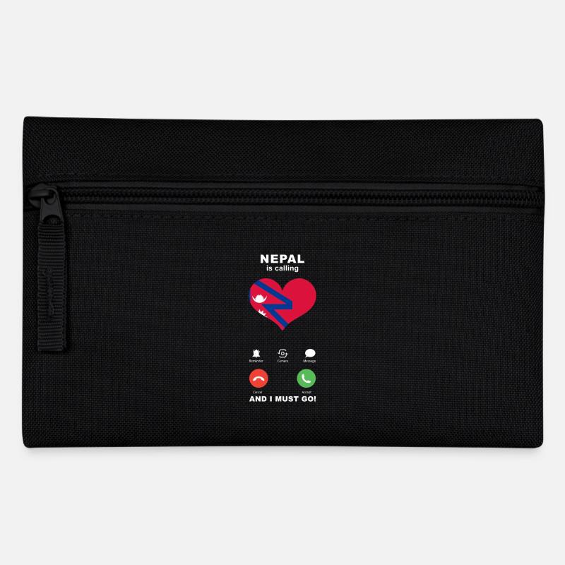 Nepal is calling Nepal Herz Souvenir - Federtasche - Schwarz