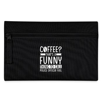 Polizist Kaffee Spruch - Federtasche - Schwarz - Vorne