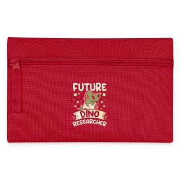 Kids dinosaur future dino researcher - Pencil Case - red - Front