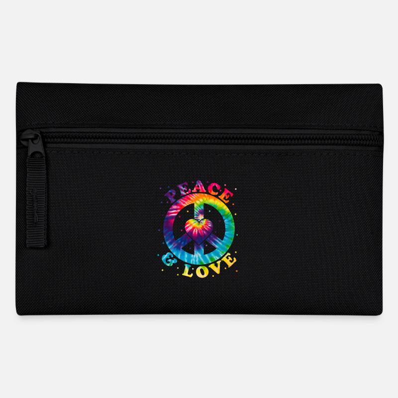 Frieden Liebe Hippie - Federtasche - Schwarz
