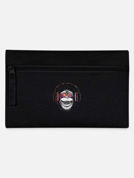 Affe Dj Kopfhörer - Federtasche - Schwarz
