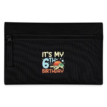 Kids turtle 6 years old It's my 6th birthday - Federtasche - Schwarz - Vorne