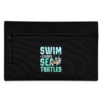 Swim with the sea turtles - Pencil Case - black - Front