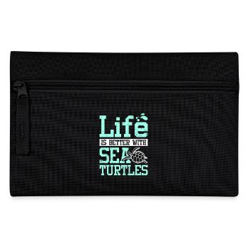 Life is better with sea turtles - Pencil Case - black - Front