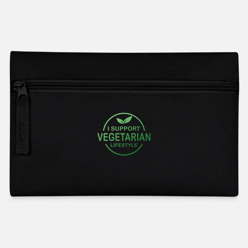 Vegetarier Geschenk Vegetarier Leben - Federtasche - Schwarz