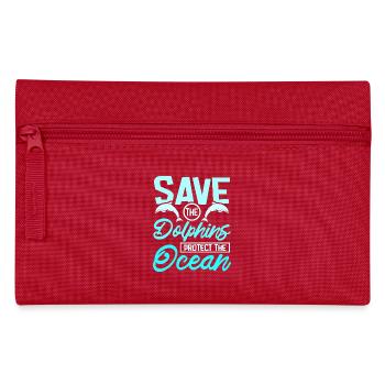 Save the dolphins protect the ocean - Pencil Case - red - Front