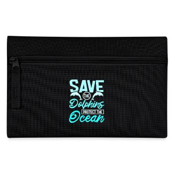 Save the dolphins protect the ocean - Pencil Case - black - Front