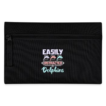 Easily distracted by dolphins - Pencil Case - black - Front