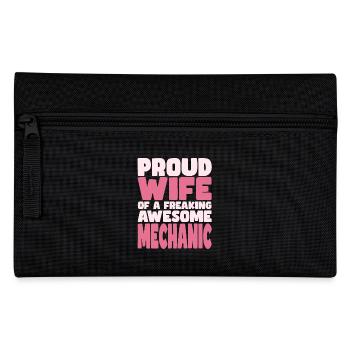 Proud Wife of A Damn Good Mechanic - Pencil Case - black - Front