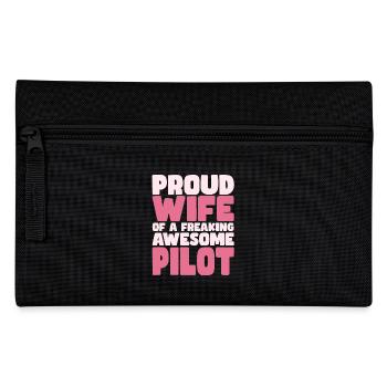 Stolze Ehefrau Eines Verdammt Guten Pilots - Federtasche - Schwarz - Vorne