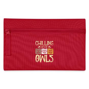Chilling with my owls - Federtasche - Rot - Vorne