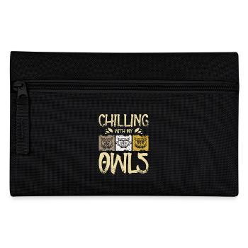 Chilling with my owls - Pencil Case - black - Front