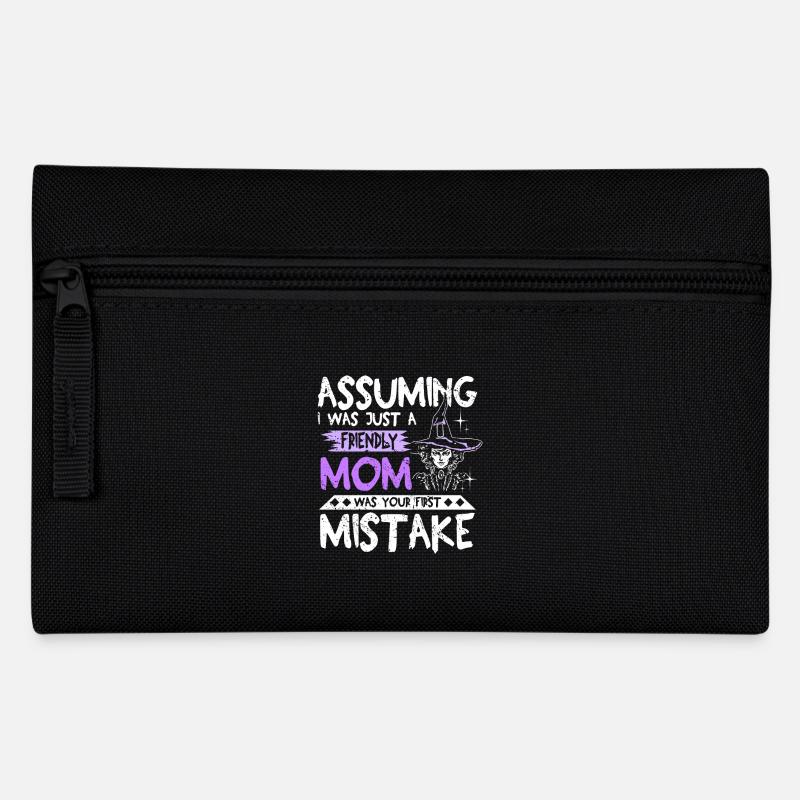 Friendly mom halloween saying - Federtasche - Schwarz