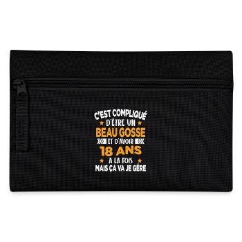 Beau Gosse et D'avoir 18 Ans Cadeau d'anniversaire - Trousse - noir - Devant