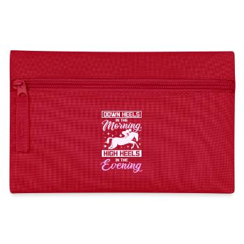 Down heels high heels horse riding - Pencil Case - red - Front