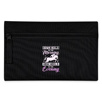 Down heels high heels horse riding - Pencil Case - black - Front