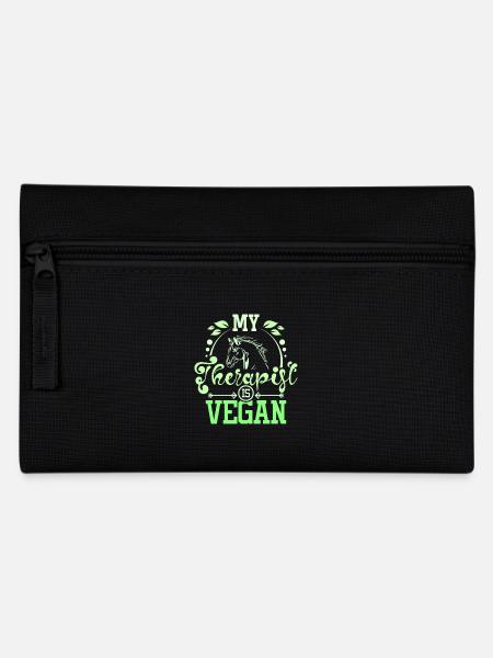 My therapist is vegan horse - Federtasche - Schwarz