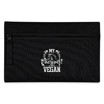 My therapist is vegan horse lover - Pencil Case - black - Front