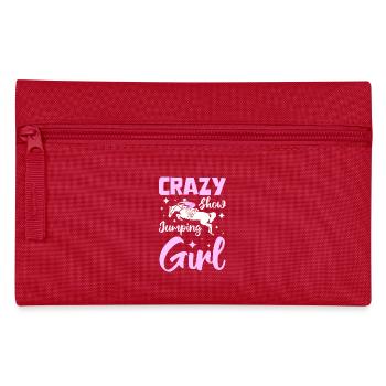 Crazy show jumping girl - Federtasche - Rot - Vorne