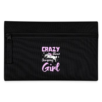 Crazy show jumping girl - Pencil Case - black - Front