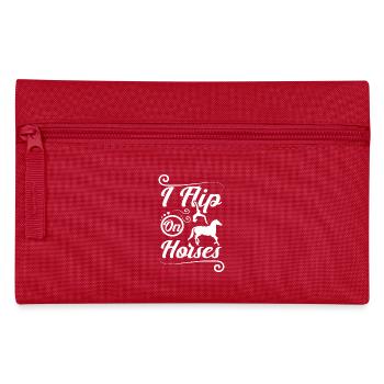 I flip on horses - Pencil Case - red - Front
