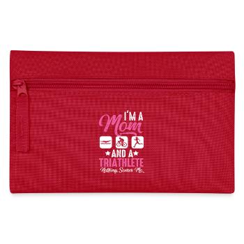 Ich Bin Eine Mutter Und Ein Triathlet - Federtasche - Rot - Vorne