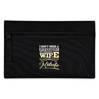 Retired but always a midwife at heart - Federtasche - Schwarz - Vorne