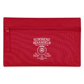 Schonend Behandeln 40. Geburtstag Altes Wrack 40 - Federtasche - Rot - Vorne