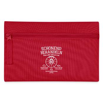 Schonend Behandeln 80. Geburtstag Altes Wrack 80 - Federtasche - Rot - Vorne