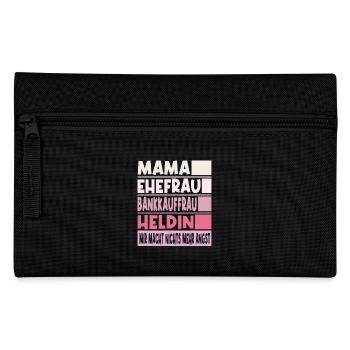 Bankkauffrau Mama Ehefrau Heldin - Federtasche - Schwarz - Vorne