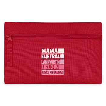 Landwirtin Mama Ehefrau Heldin - Federtasche - Rot - Vorne