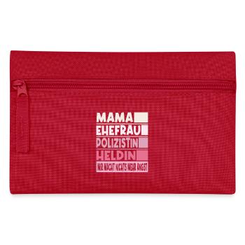 Polizistin Mama Ehefrau Heldin - Federtasche - Rot - Vorne