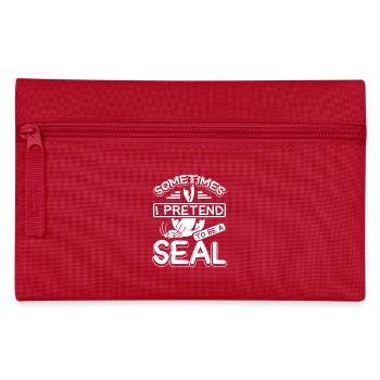 Sometimes I pretend to be a seal - Pencil Case - red - Front