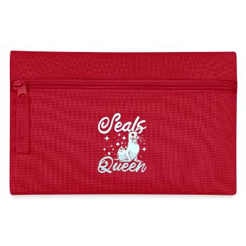 Women Girl Seals queen - Pencil Case - red - Front