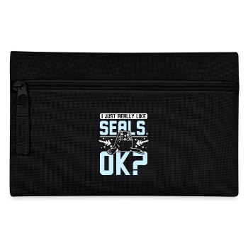 I just really like seals ok? - Pencil Case - black - Front