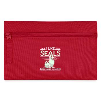 I like seals and maybe 3 people - Pencil Case - red - Front