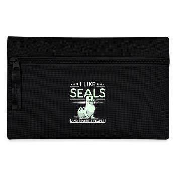 I like seals and maybe 3 people - Pencil Case - black - Front