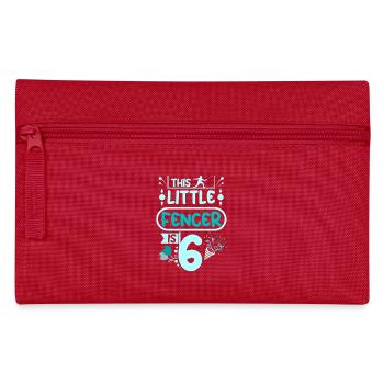6th birthday this little fencer is 6 years old - Pencil Case - red - Front