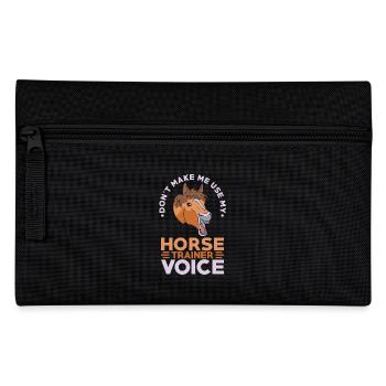 Pferdetrainer Stimme - Federtasche - Schwarz - Vorne