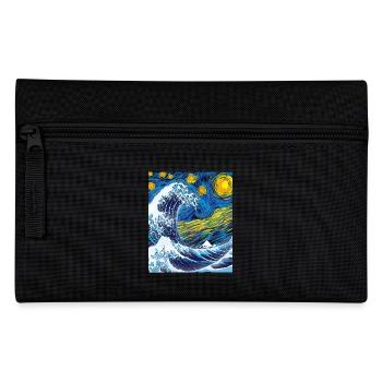 Kanagawa Waves Aesthetic Japanese Art Great Wave - Pencil Case - black - Front