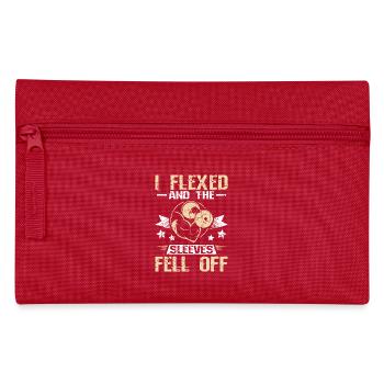 I Flexed and the sleeves fell of - Pencil Case - red - Front
