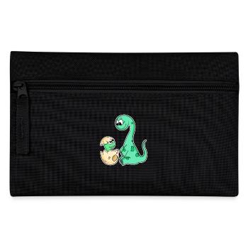 Dinosaurier mit Baby Dinosaurier - Federtasche - Schwarz - Vorne