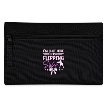 I'm just here for my flipping cheer sister - Federtasche - Schwarz - Vorne