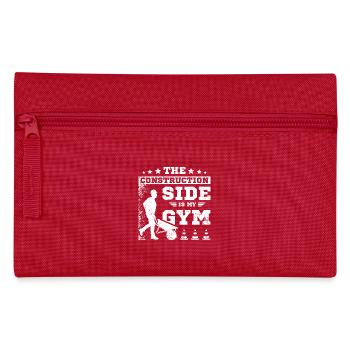 The construction side is my gym - Federtasche - Rot - Vorne