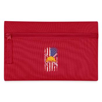Usa american flag construction worker 4th of july - Federtasche - Rot - Vorne